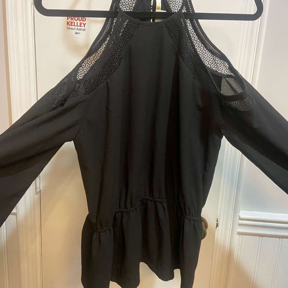 Cooper & Ella Black Cold Shoulder Blouse